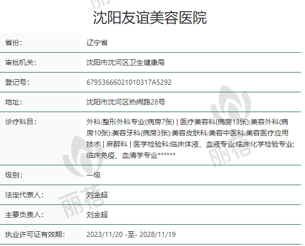 沈阳友谊美容医院正规吗？